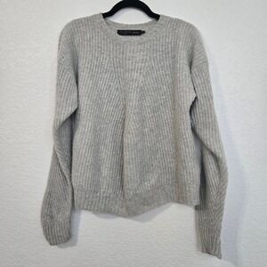 House of‎ Harlow x REVOLVE XS Gray Ribbed Knit Sweater Crew Neck Cashmere wool